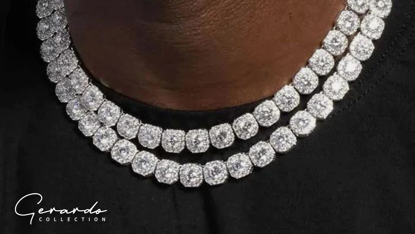 14k Gold Clustered Tennis Necklace, 7mm Moissanite Diamond ,925 Sterli –  MIAMISILVER